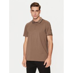 Guess Тениска с яка и копчета M4YP40 KARS0 Кафяв Regular Fit