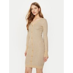 Guess Плетена рокля W5RK09 Z3KT0 Бежов Bodycon Fit
