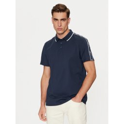 Guess Тениска с яка и копчета M4YP40 KARS0 Тъмносин Regular Fit