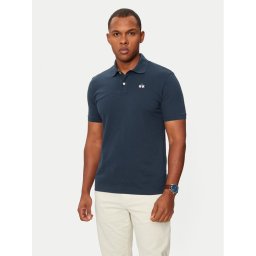 La Martina Тениска с яка и копчета BPMP01 PK031 Тъмносин Regular Fit