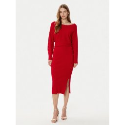 Morgan Плетена рокля 242-RMLIDO Червен Slim Fit