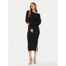 Morgan Плетена рокля 242-RMLIDO Черен Slim Fit