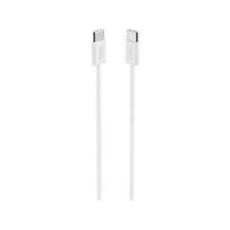 Data кабел ttec, Type-C - Type-C, 100cm, 60W, Плетен, Fast Charge Cable, Бял