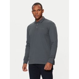 Tom Tailor Тениска с яка и копчета 1043998 Сив Regular Fit