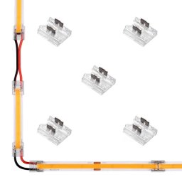 Съединителен Конектор 4 в 1 за Едноцветни LED Ленти 8мм/10мм SMD/COB - Комплект 5бр