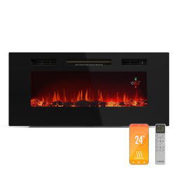 Klarstein Интелигентна електрическа камина Galeras Smart, 2 температурни настройки, 16 - 30°| LED илюзия за пламък, Опция за IOT връзка (GDW24-GlrsS-EF-102B)