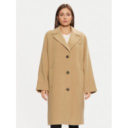 Tommy Jeans Вълнено палто DW0DW20166 Бежов Regular Fit