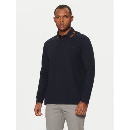Tom Tailor Тениска с яка и копчета 1043998 Тъмносин Regular Fit