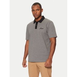 BOSS Тениска с яка и копчета C-Parris 104 50531402 Сив Regular Fit