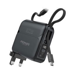 Външна батерия ProMate POWERPACK-20PRO PowerBank , Lightning 27W /Type-C 22.5W / 20000mAh - Черна