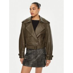 Miss Sixty Кожено яке 6L4LJ1700000 Каки Regular Fit