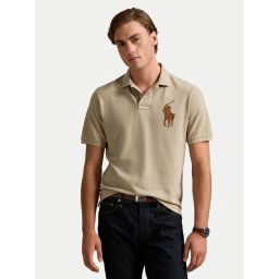 Polo Ralph Lauren Тениска с яка и копчета 710958776002 Бежов Regular Fit