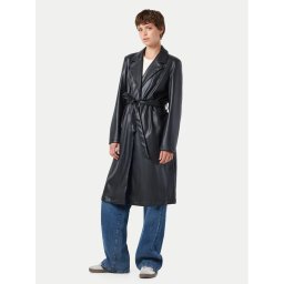 Noisy May Палто от изкуствена кожа Cora 27028634 Черен Regular Fit
