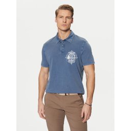 Guess Тениска с яка и копчета M5RP10 KCMY0 Тъмносин Regular Fit
