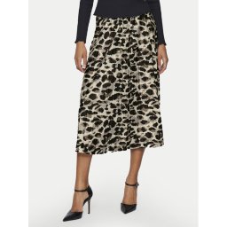 Vila Плисирана пола Nitban Print 14068477 Бежов Regular Fit