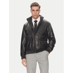 HUGO Яке от имитация на кожа Bono2511 50530772 Черен Regular Fit