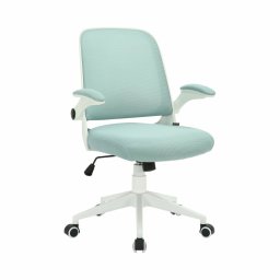 Работен стол RFG Pretty White W, до 120кг, дамаска/меш, полипропиленова база, Tilt механизъм, коригиране на височината, заключване в позиция, тюркоаз
