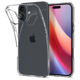 Силиконов калъф кейс Spigen Liquid Crystal за iPhone 16, прозрачен