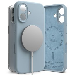 Силиконов калъф кейс Ringke Silicone Magnetic MagSafe, За iPhone 16, Blue