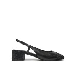 Tory Burch Обувки на ток Cap-Toe Pave Singback Pump 160256 Черен