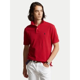 Polo Ralph Lauren Тениска с яка и копчета Core Replen 710666998 Червен Custom Slim Fit