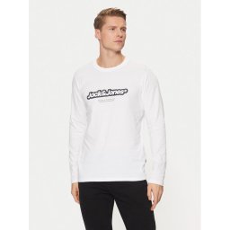 Jack & Jones Тениска с дълъг ръкав Vesterbro 12266419 Бял Relaxed Fit