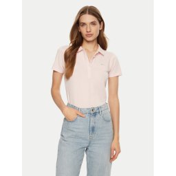 Guess Jeans Тениска с яка и копчета W5RP47 KARS2 Бежов Regular Fit