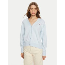 Guess Jeans Пуловер W4BR16 Z3HO2 Светлосиньо Regular Fit