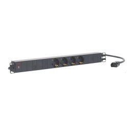 Разклонител AEG PDU 6000 (6000007123), за 19" шкаф, PDU, 4x C13, черен