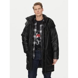 HUGO Яке от имитация на кожа Misian2441 50522494 Черен Relaxed Fit