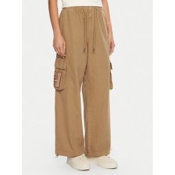 Tommy Jeans Текстилни панталони DW0DW20531 Бежов Relaxed Fit