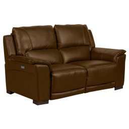 Кожен диван Sonata Comodo Lux, Двойка, Електрически механизъм, Кафяв