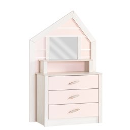 Детски скрин Sonata Pink House, Огледало, Височина 157 см