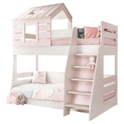 Двуетажно детско легло Sonata Pink House, Дясно, Без матрак