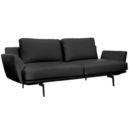 Кожен диван Sonata Gram Lux, Черен, Тройка, 215 см