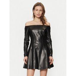 Guess Рокля от имитация на кожа W5RK43 K8S30 Черен Regular Fit