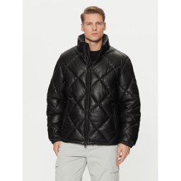 HUGO Яке от имитация на кожа Borin2441 50524237 Черен Slim Fit