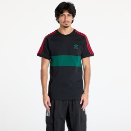 Тениска adidas 3 Stripes Panel T-Shirt Black/ Core Green S