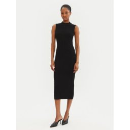 MICHAEL Michael Kors Плетена рокля MR582UN33D Черен Slim Fit