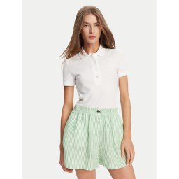 Lacoste Тениска с яка и копчета PF5462 Бял Slim Fit