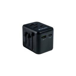 Адаптер зарядно Verbatim UTA-02 Universal Travel Adapter with 1 x USB-C PD 20W / 1 x USB-A QC 3.0