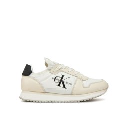 Calvin Klein Jeans Сникърси Runner Sock Laceup Ml Lth YW0YW01616 Бял
