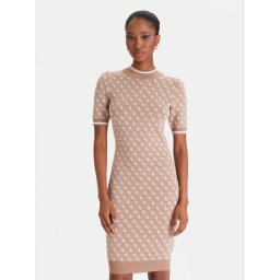 Guess Плетена рокля W3YK39 Z37K0 Бежов Regular Fit