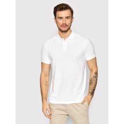 Marc O'Polo Тениска с яка и копчета B21 2266 53000 Бял Regular Fit