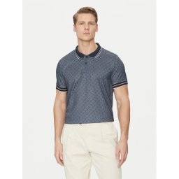 JOOP! Тениска с яка и копчета 30044677 Тъмносин Modern Fit