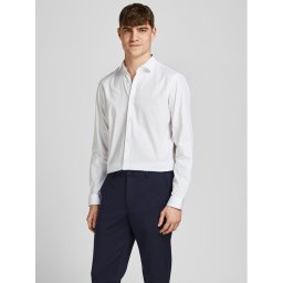 Jack & Jones Риза 12201905 Бял Slim Fit