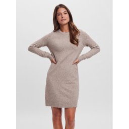 Vero Moda Плетена рокля 10215523 Бежов Relaxed Fit