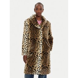 Pinko Кожено палто Colombia 104253 Бежов Regular Fit