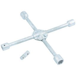 Ключ за джанти, кръстат, 17 х 19 х 21 х 22 mm, усилен, с преходник 1/2" STELS