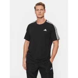adidas Тениска от техническо трико Own the Run 3-Stripes IQ3834 Черен Regular Fit